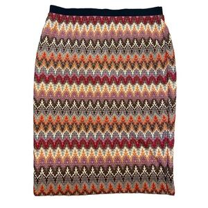 JUNIEblake Multi-Colored Aztec Pencil Skirt Large